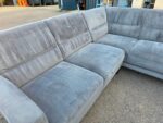 L-Shape Corner Grey Sofa with Suede-Effect Fabric | 5 Seaters, Wooden Feet - Image 7