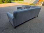 L-Shape Corner Grey Sofa with Suede-Effect Fabric | 5 Seaters, Wooden Feet - Image 11