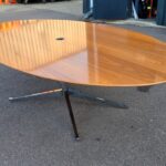 Knoll Inc Boardroom Table with Chrome Base | Elegant Oval Wood Top - 244cm