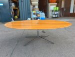 Knoll Inc Boardroom Table with Chrome Base | Elegant Oval Wood Top - 244cm - Image 2