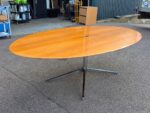 Knoll Inc Boardroom Table with Chrome Base | Elegant Oval Wood Top - 244cm - Image 3