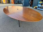 Knoll Inc Boardroom Table with Chrome Base | Oval Walnut Effect Top - 244cm