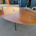 Knoll Inc Boardroom Table with Chrome Base | Oval Walnut Effect Top - 244cm