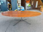 Knoll Inc Boardroom Table with Chrome Base | Oval Walnut Effect Top - 244cm - Image 2