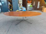 Knoll Inc Boardroom Table with Chrome Base | Oval Walnut Effect Top - 244cm - Image 5