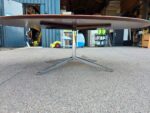 Knoll Inc Boardroom Table with Chrome Base | Oval Walnut Effect Top - 244cm - Image 10