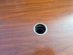 Knoll Inc Boardroom Table with Chrome Base | Oval Walnut Effect Top - 244cm - Image 11