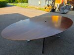 Knoll Inc Boardroom Table with Chrome Base | Oval Walnut Effect Top - 244cm - Image 13