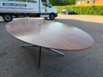 Knoll Inc Boardroom Table with Chrome Base | Oval Walnut Effect Top - 244cm - Image 14