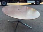 Knoll Inc Boardroom Table with Chrome Base | Oval Walnut Effect Top - 244cm - Image 15