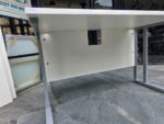 White Rectangular Office Desk with Grey Frame and Modesty Panel - 120cm x 60cm - Image 4