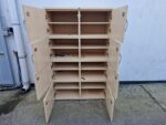 Wooden Locker Office Cabinet |  8-Door Maple Lockable Staff Storage Unit - Image 2