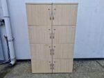 Wooden Locker Office Cabinet |  8-Door Maple Lockable Staff Storage Unit - Image 3