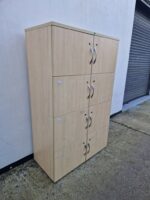 Wooden Locker Office Cabinet |  8-Door Maple Lockable Staff Storage Unit - Image 4