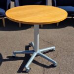 Haworth Mobile Circular Table | Project Collaboration | Lockable Castors - 80cm