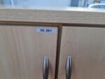 Wooden Locker Office Cabinet | 6-Door Maple Effect Lockable Staff Storage Unit - Image 10