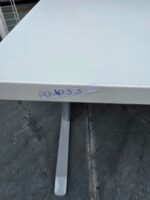White Rectangular Office Desk with Silver Cantilever Legs and Modesty Panel - Image 14