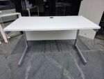 Rectangular Office Desk with Grey Frame and Modesty Panel - 120cm x 60cm
