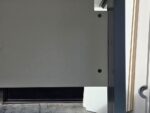 White Rectangular Office Desk with Cable Management, Grey Legs & Modesty Panel - Image 11