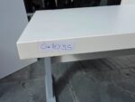 White Rectangular Office Desk with Cable Management, Grey Legs & Modesty Panel - Image 19