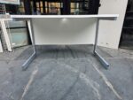 Rectangular Office Desk with Grey Frame and Modesty Panel - 120cm x 60cm - Image 3