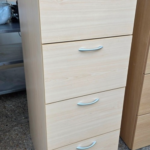 4 Drawer Filing Cabinet | Office Storage Lockable Maple-Effect with Handles