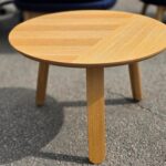 Circular Coffee Lounge Table | Oak Effect Wooden Side Table -  60cm Top