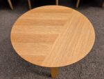 Circular Coffee Lounge Table | Oak Effect Wooden Side Table -  60cm Top - Image 2