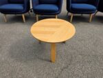 Circular Coffee Lounge Table | Oak Effect Wooden Side Table -  60cm Top - Image 3