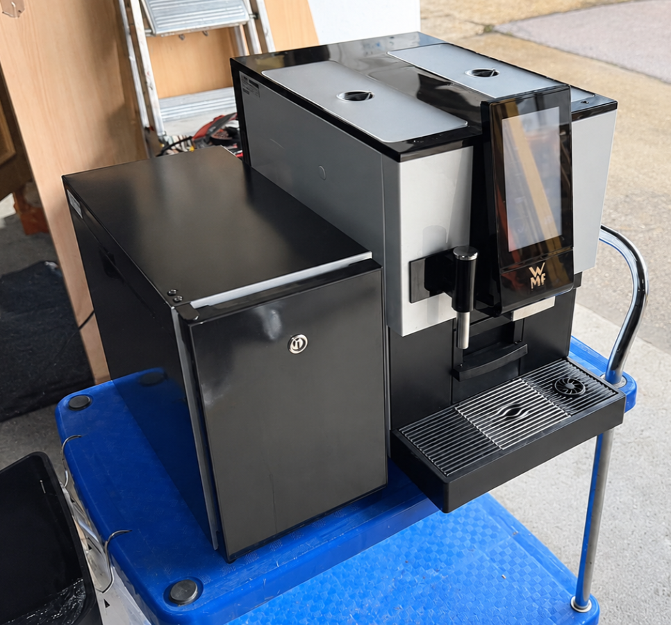57-5 WMF 1100S Coffee Machine - White Commercial Bean to Cup Unit with Milk Fridge - Image 1