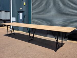 Frovi Relic Collaboration Table | Oak-Effect Top with Black Frame - 520cm