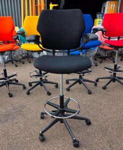 Black Humanscale-Freedom-Draughtsman-Chair-Tall-Ergonomic-Drafting-Stool