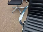 Black Swivel Office Chair | Faux Leather Seat | Chrome Arms & Castor Base - Image 7