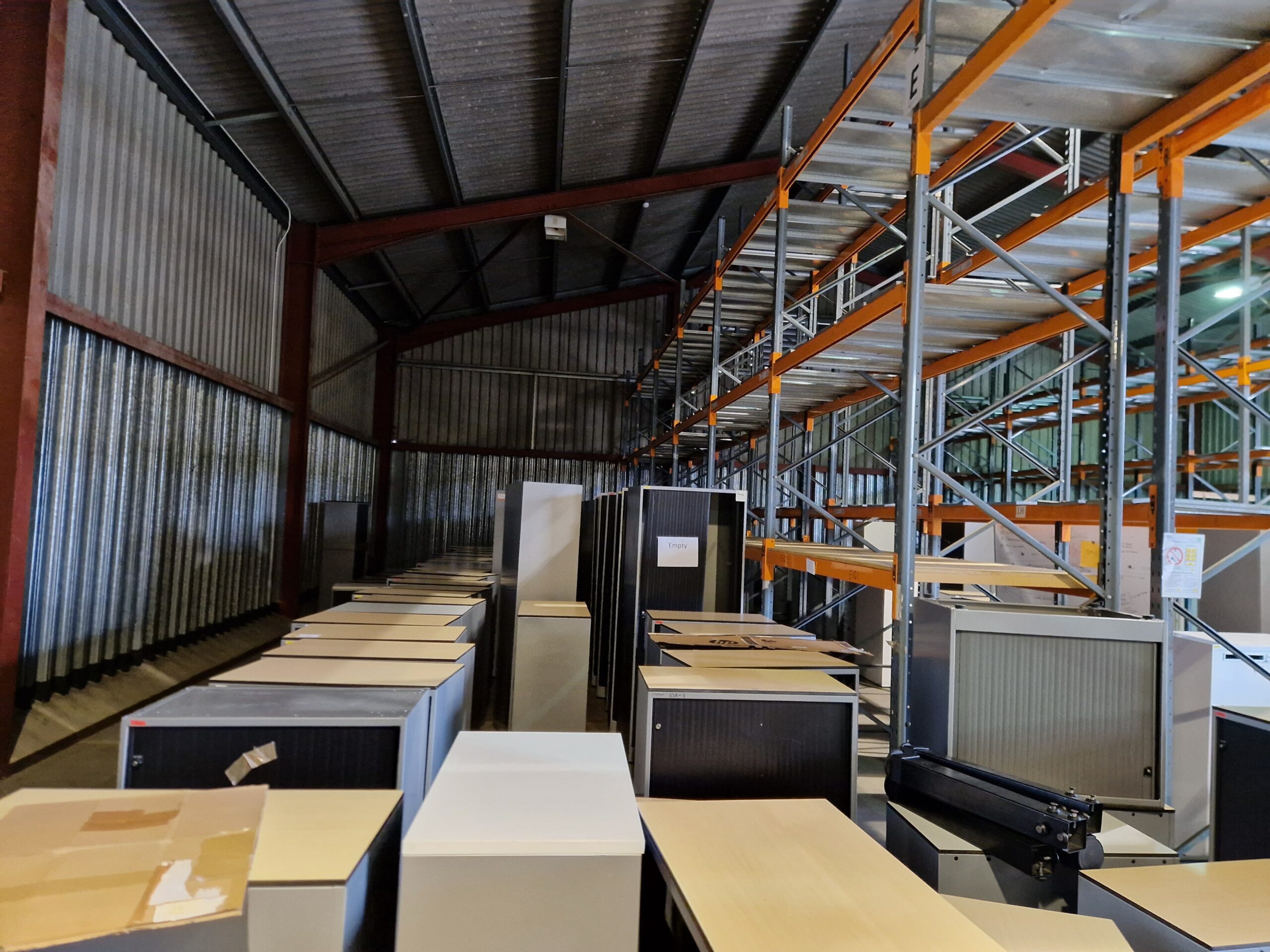 Range of used commercial office desks, chairs and storage