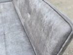 Reception Corner High Sofa with Steel Legs - Grey Suede Leather - 164cm - Image 2