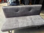 Reception Corner High Sofa with Steel Legs - Grey Suede Leather - 164cm - Image 11