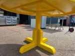 Yellow Round Meeting Table - Modern Breakout Room Office Unit - Wooden 140cm Top - Image 3