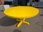 Yellow Round Meeting Table - Modern Breakout Room Office Unit - Wooden 140cm Top - Image 4