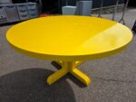 Yellow Round Meeting Table - Modern Breakout Room Office Unit - Wooden 140cm Top - Image 6