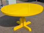 Yellow Round Meeting Table - Modern Breakout Room Office Unit - Wooden 140cm Top - Image 8