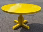 Yellow Round Meeting Table - Modern Breakout Room Office Unit - Wooden 140cm Top - Image 9