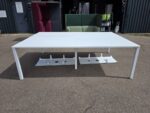 4 Person Bench Desk with Cable Management, White Overall and Adjustable Feet - Image 2