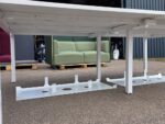 4 Person Bench Desk with Cable Management, White Overall and Adjustable Feet - Image 4