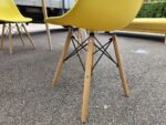 Square Meeting Table Set with 4 Yellow Eiffel Style Chairs - 90x90cm White Top - Image 4