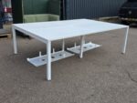 4 Person Bench Desk with Cable Management, White Overall and Adjustable Feet - Image 5