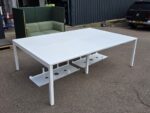 4 Person Bench Desk with Cable Management, White Overall and Adjustable Feet - Image 7
