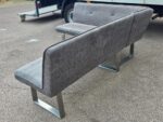 Reception Corner High Sofa with Steel Legs - Grey Suede Leather - 164cm - Image 3