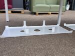 4 Person Bench Desk with Cable Management, White Overall and Adjustable Feet - Image 8