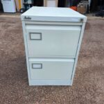 Silverline Office Filing Cabinet Lockable 2 Drawer Light Grey - A4 Foolscap