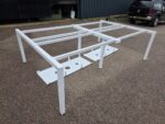 4 Person Bench Desk with Cable Management, White Overall and Adjustable Feet - Image 9